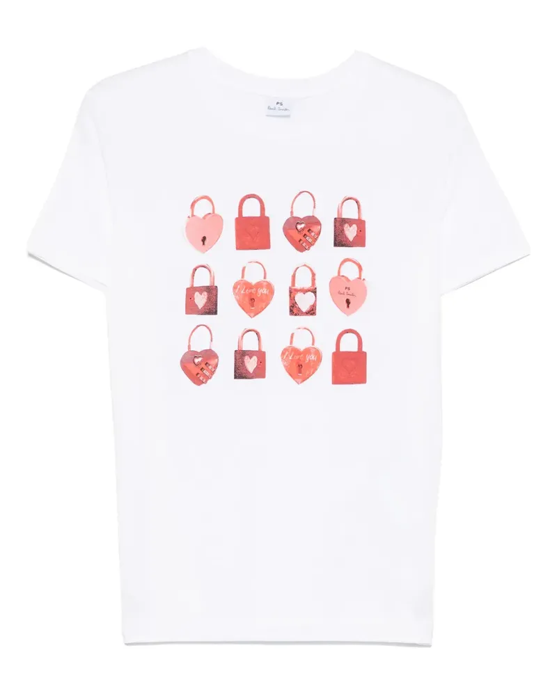 Paul Smith Heart Padlock T-Shirt - Weiß Weiß
