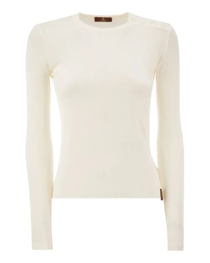 Dondup Esibizionista shoulder-button ribbed top - Weiß Weiß