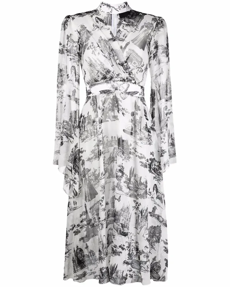 Philipp Plein Georgette.Crystal Seidenkleid - Schwarz Schwarz