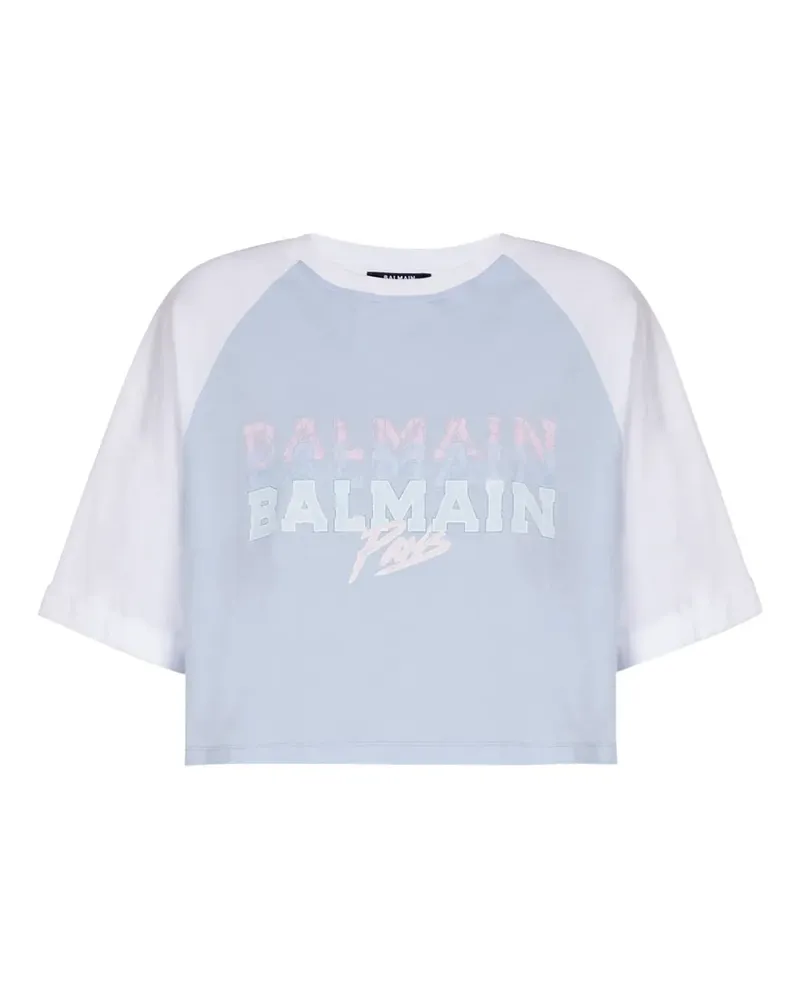 Balmain Cropped-T-Shirt - Weiß Weiß