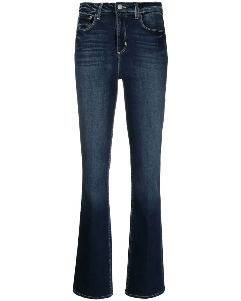 L'Agence Selma Bootcut-Jeans mit hohem Bund - Blau Blau