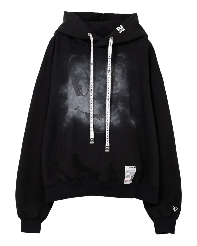 MIHARAYASUHIRO Hoodie mit Happy Face-Print - Schwarz Schwarz