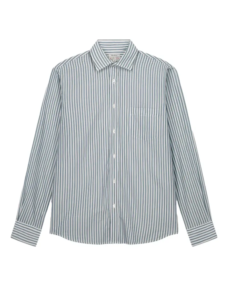 Hartford Gestreiftes Hemd mit Brusttasche - Blau Blau