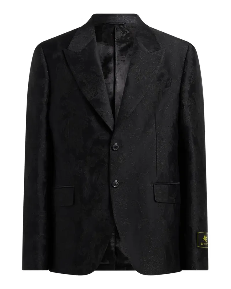 Etro floral-jacquard single-breasted blazer - Schwarz Schwarz