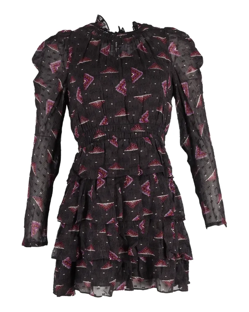 ba&sh print smocked dress - Schwarz Schwarz