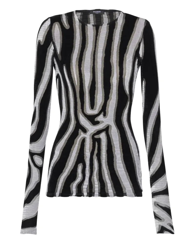 Balmain Oberteil mit Print - Schwarz Schwarz