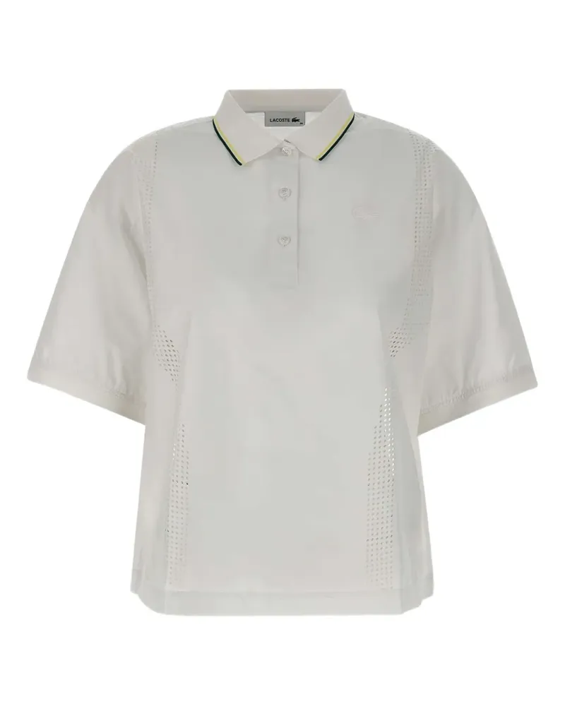 Lacoste Poloshirt mit Lochmuster - Weiß Weiß
