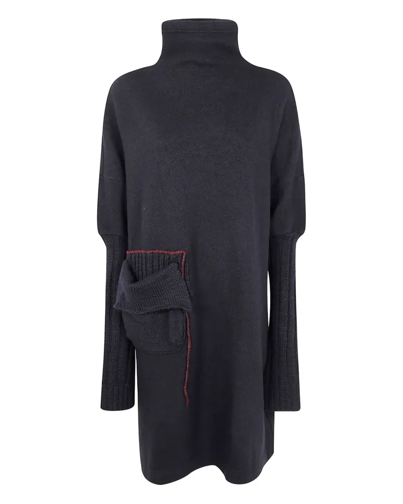 Yohji Yamamoto Kleid mit Stehkragen - Schwarz Schwarz