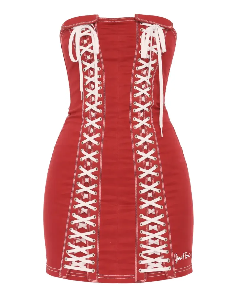 Dsquared2 lace-up strapless dress - Rot Rot