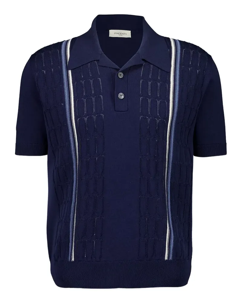 Piacenza Cashmere Poloshirt mit kurzen Ärmeln - Blau Blau