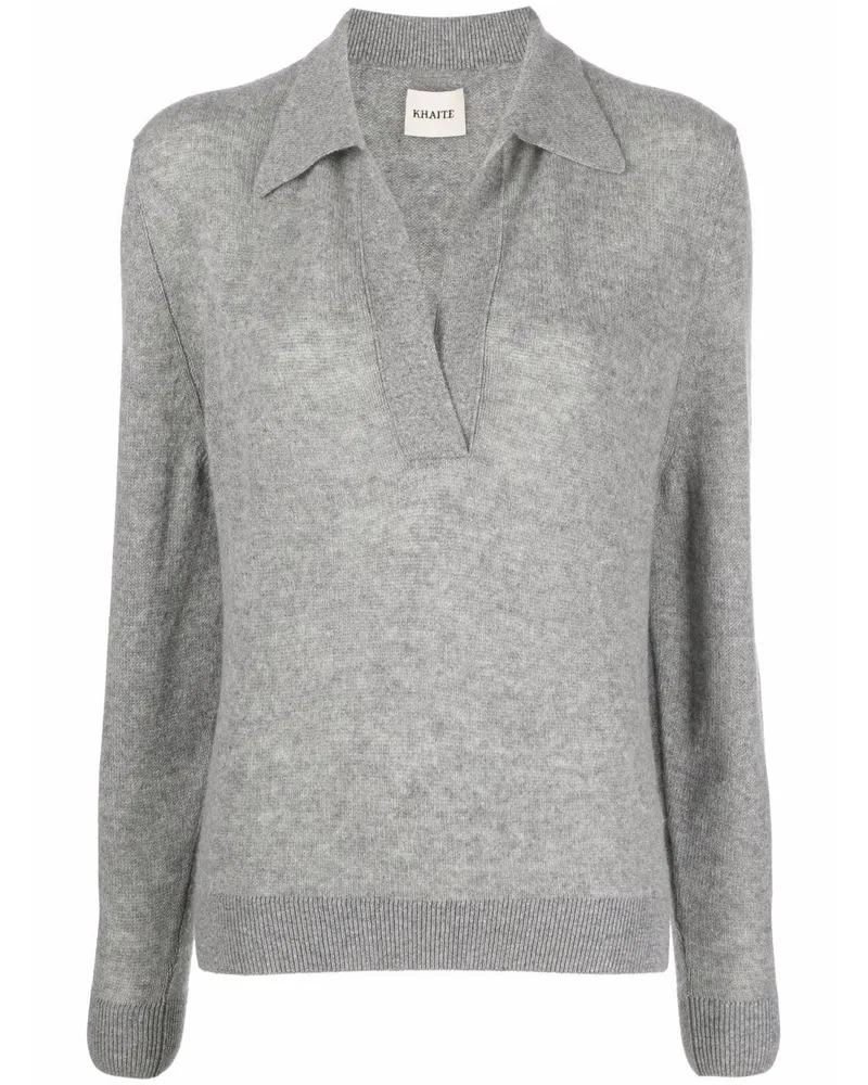 KHAITE Gestricktes Poloshirt - Grau Grau