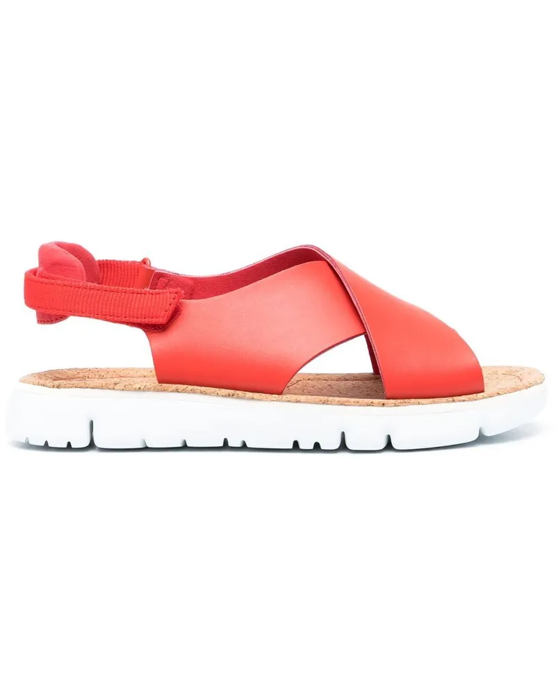 Camper Oruga Sandalen mit überkreuzten Riemen - Rot Rot