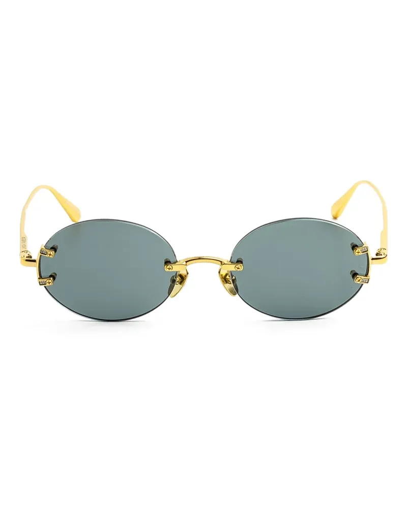 Linda Farrow Sonnenbrille mit rundem Gestell - Gold Gold