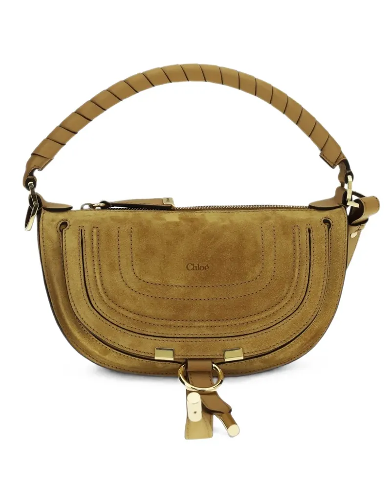 Chloé Marcie Schultertasche aus Wildleder - Blau Blau