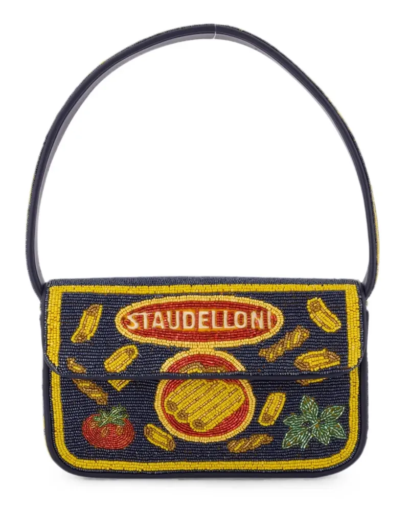 STAUD Tommy Schultertasche mit Perlen - Blau Blau