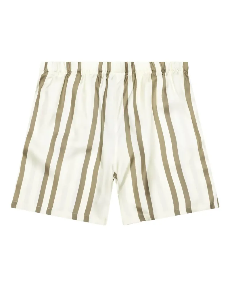 John Elliott + Co Gestreifte Seidenshorts - Nude Nude