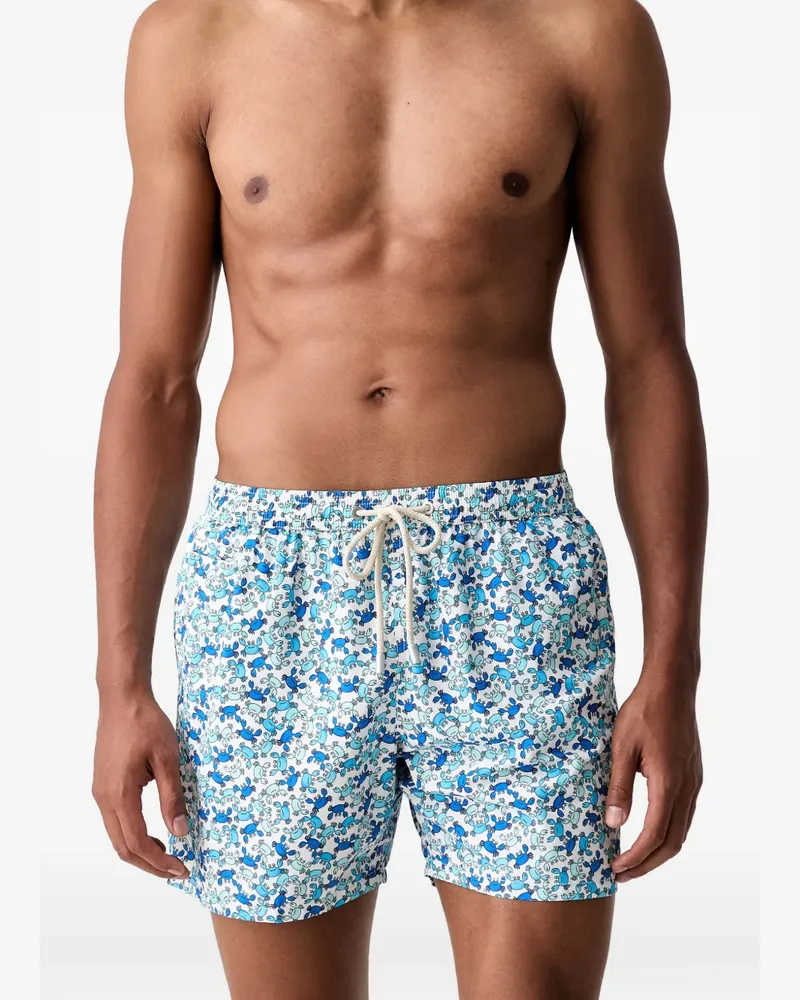 MC2 Saint Barth Lighting crab-print drawstring swim shorts - Weiß Weiß