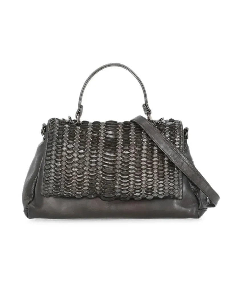 Reptile's House Mirage leather tote bag - Grau Grau