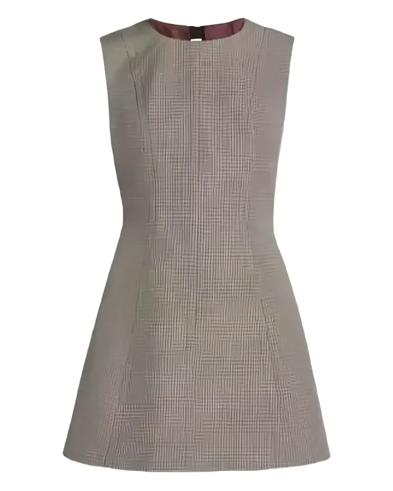 Marni houndstooth-pattern flared mini dress - Grau Grau