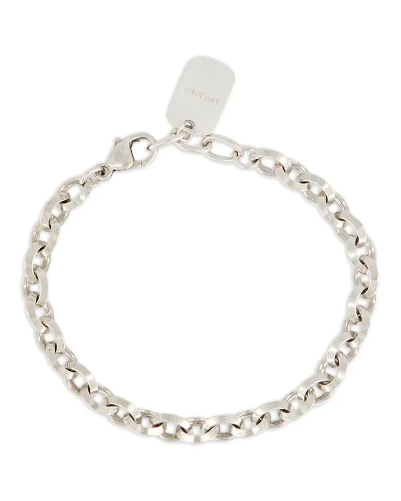 Saint Laurent logo-plaque bracelet - Silber Silber