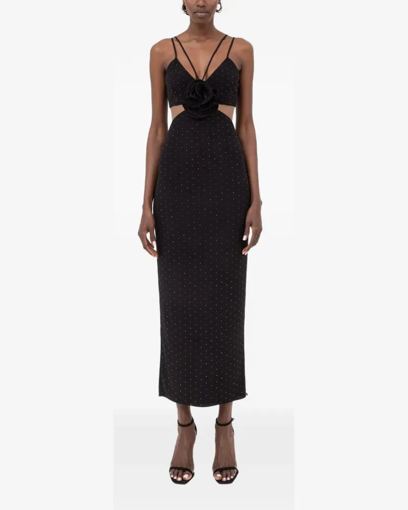 NISSA Abendkleid mit Blumenapplikation - Schwarz Schwarz