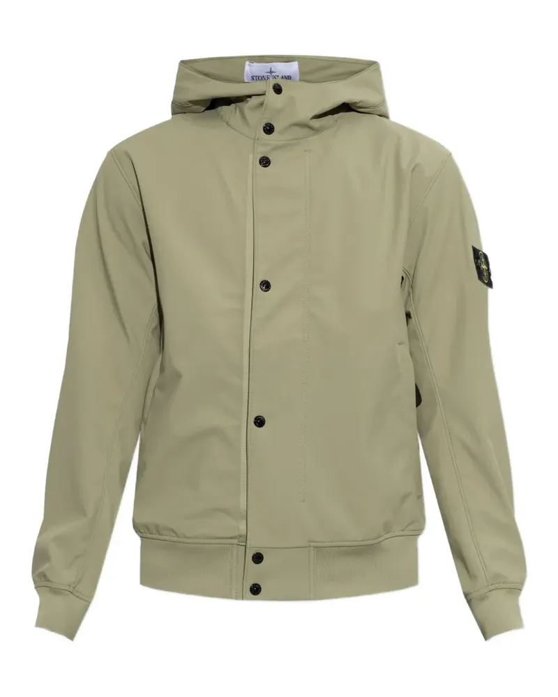 Stone Island Kapuzenjacke mit Logo-Patch - Grün Grün