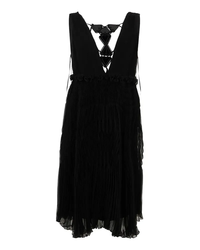Alberta Ferretti pleated silk mini dress - Schwarz Schwarz