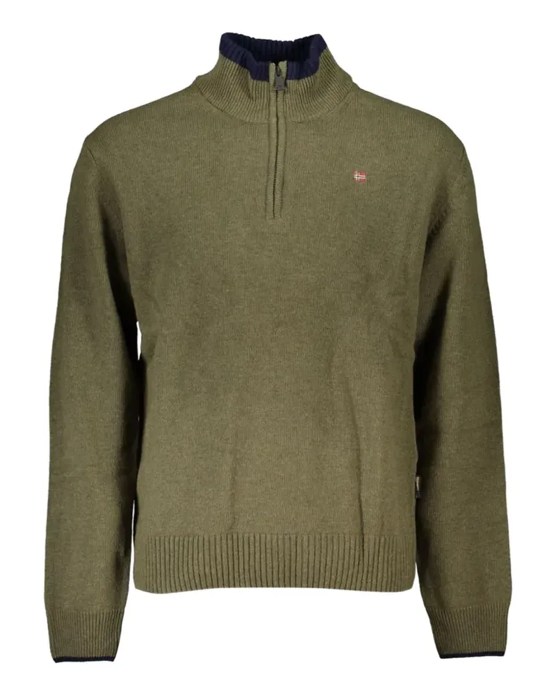 Napapijri quarter-zip cotton sweater - Grün Grün