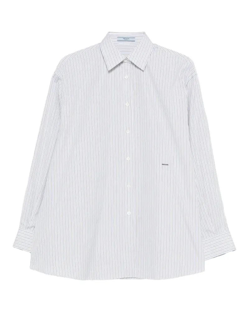 Prada Gestreiftes Hemd - Weiß Weiß