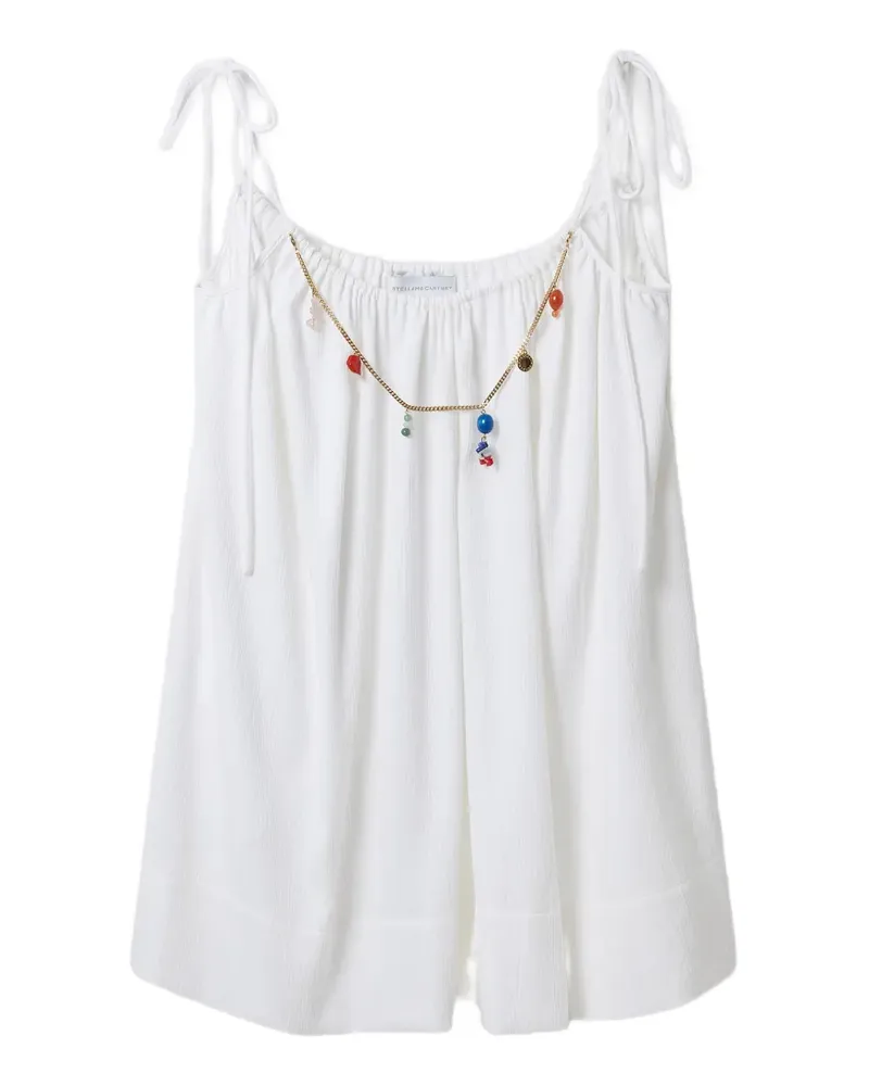 Stella McCartney Bead-embellished tie-strap mini dress - Weiß Weiß