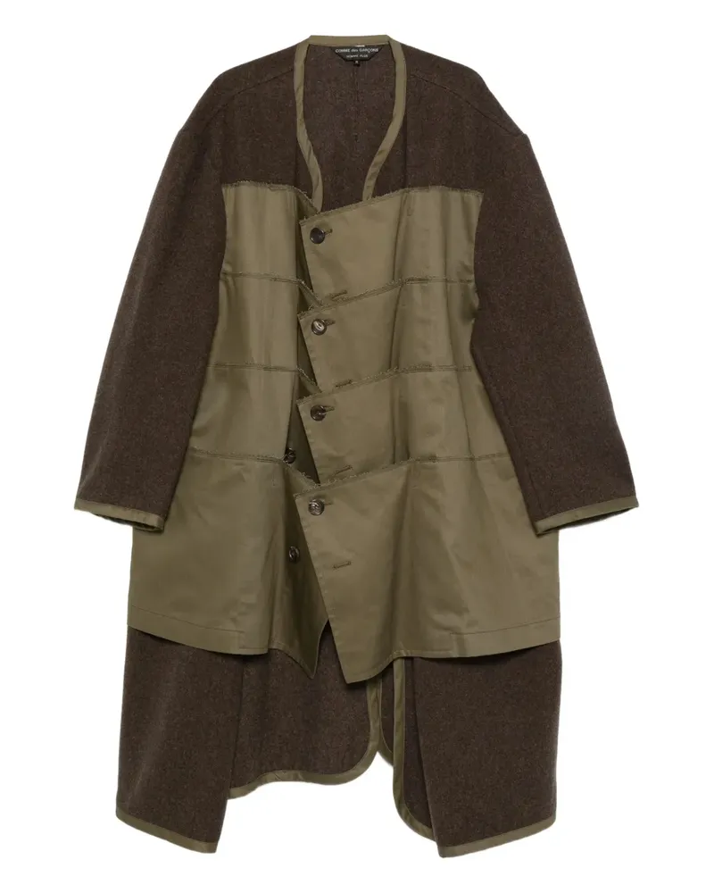 Comme des Garçons Mantel mit Kontrasteinsätzen - Grün Grün