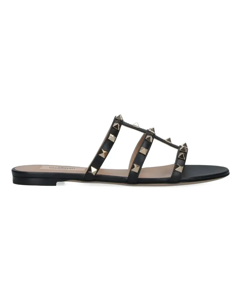 Valentino Garavani Rockstud leather flat sandals - Schwarz Schwarz