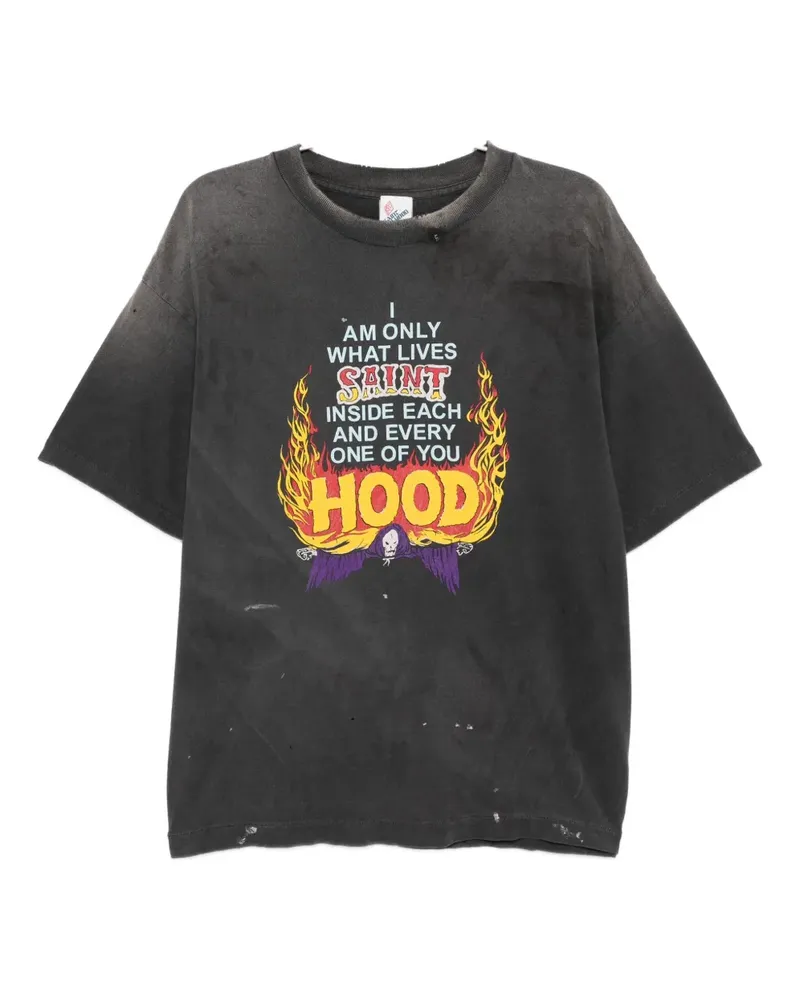SAINT MXXXXXX T-Shirt mit grafischem Print - BLACK Black