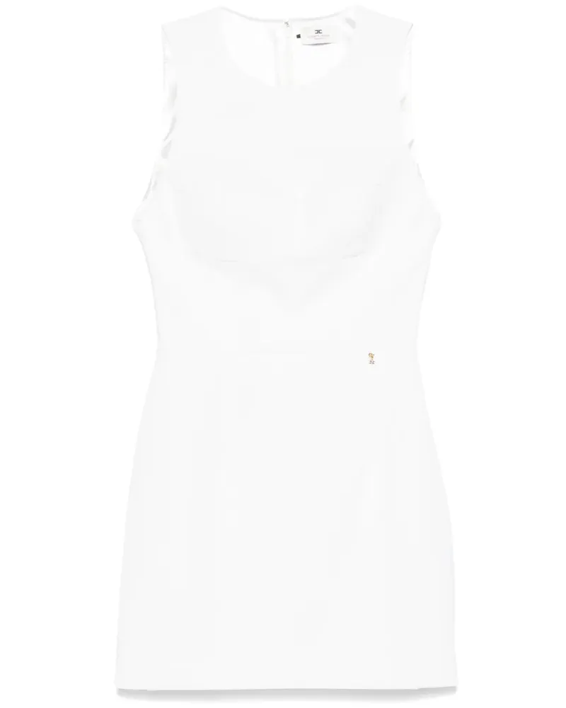 Elisabetta Franchi Minikleid mit Blumenanhänger - Weiß Weiß