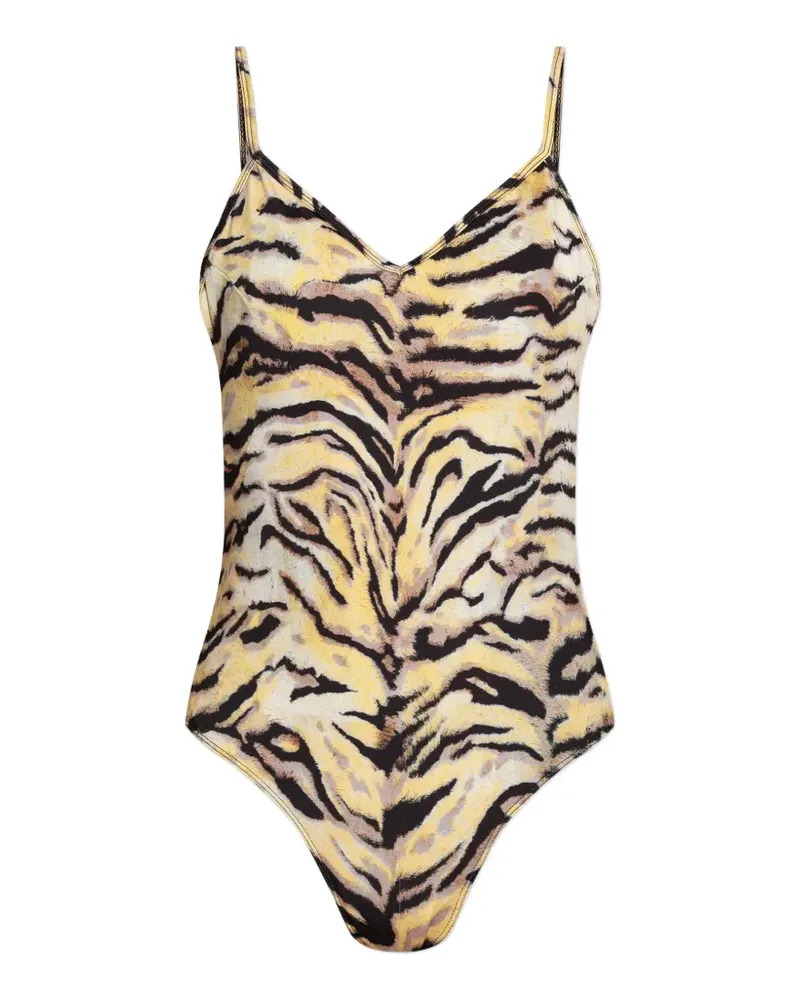 Kenzo reversible tiger-print swimsuit - Nude Nude