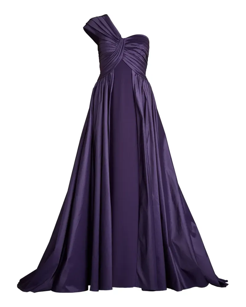 Tadashi Shoji Savar one-shoulder pleated gown - Violett Violett