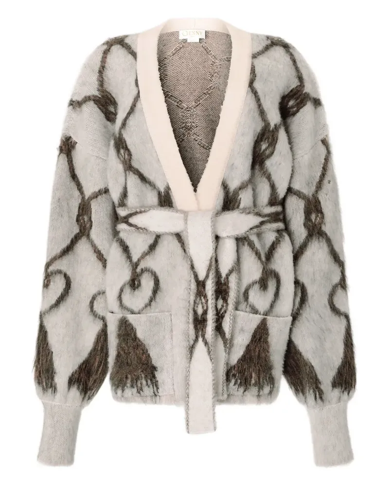 Genny Geometrisch gemusterter Cardigan - Nude Nude