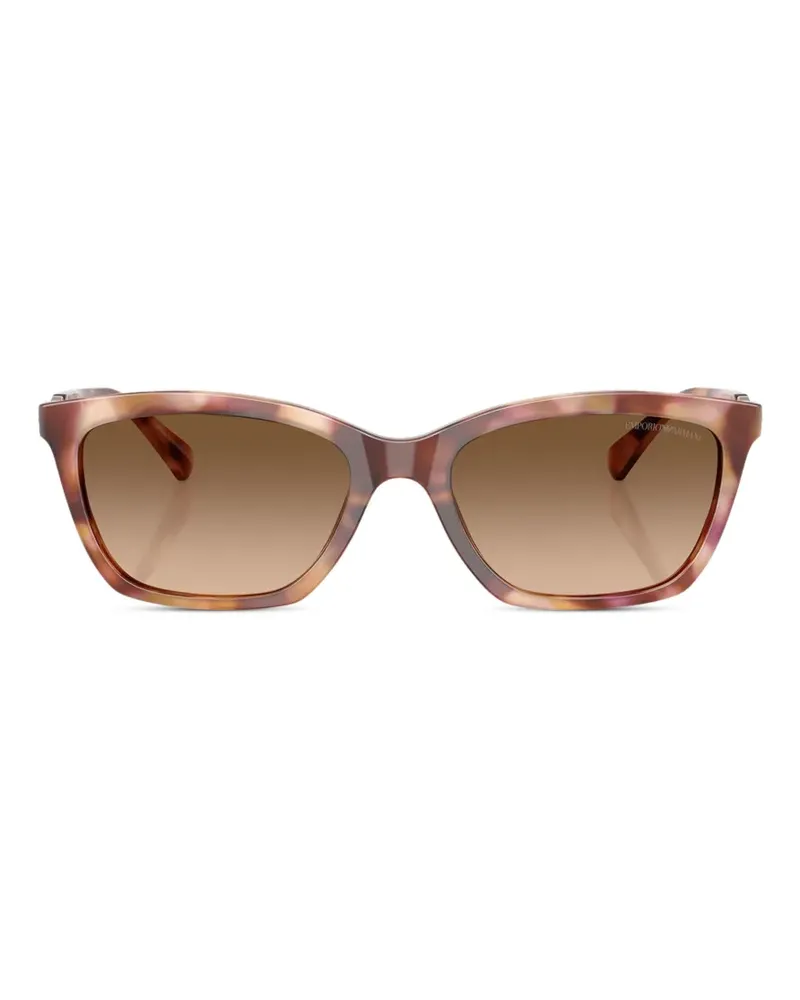 Emporio Armani Eckige Sonnenbrille in Schildpattoptik - Rot Rot