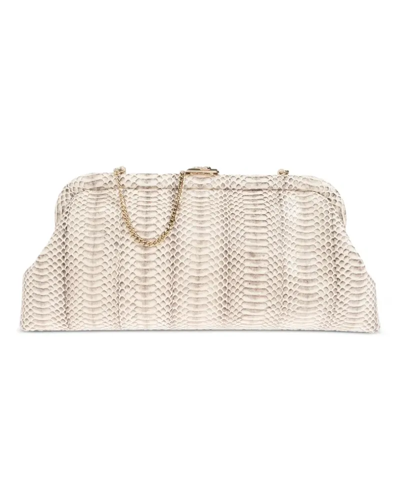 Jimmy Choo Skylar Clutch mit Kettenriemen - Weiß Weiß