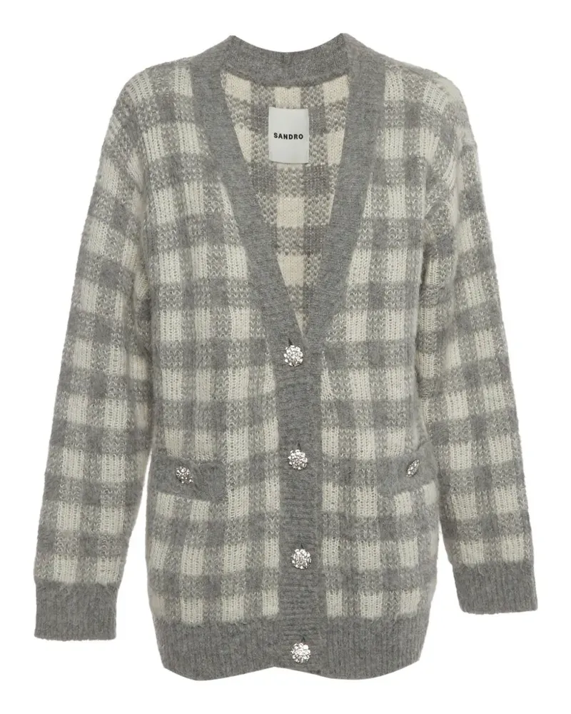 Sandro check jacquard Ontario cardigan - Grau Grau