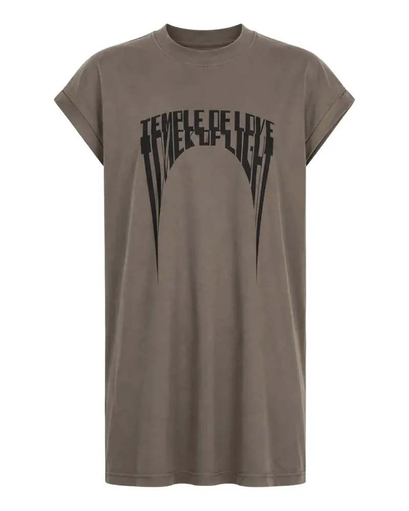 DRKSHDW by Rick Owens graphic-print cap-sleeve T-shirt - Braun Braun