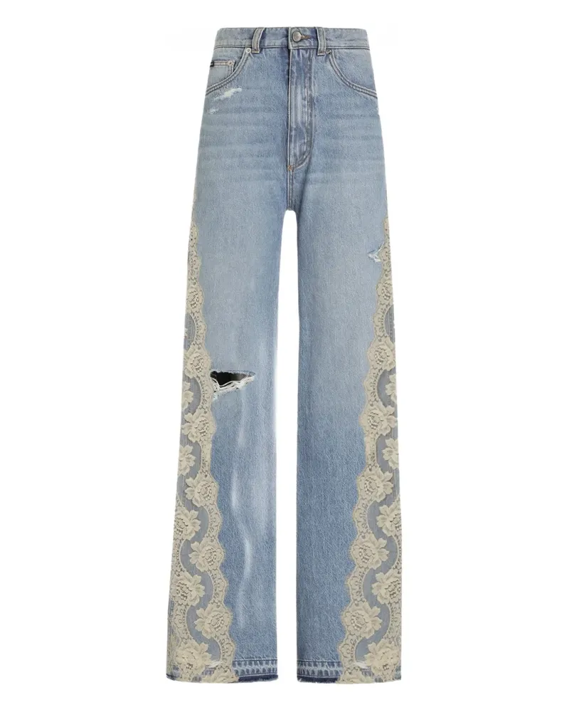 Dolce & Gabbana Jeans mit Spitzeneinsätzen - Blau Blau