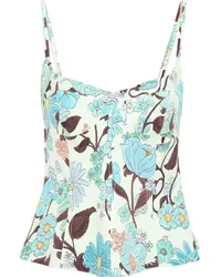 Stella McCartney Cropped-Top mit Blumen-Print Grün