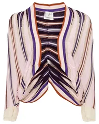 forte_forte Gestreifter Cardigan Violett