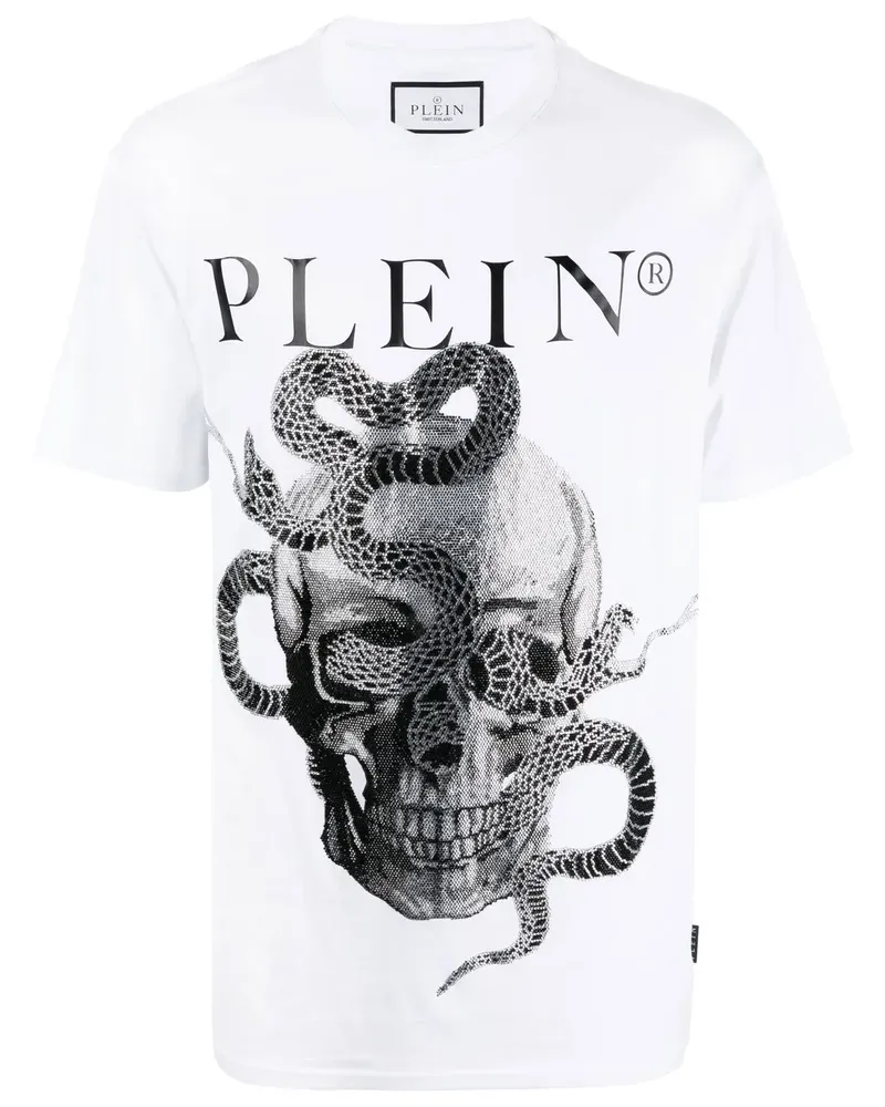 Philipp Plein T-Shirt mit Schlangen-Print - Weiß Weiß