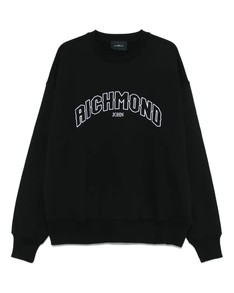 John Richmond Sweatshirt mit Logo - Schwarz Schwarz