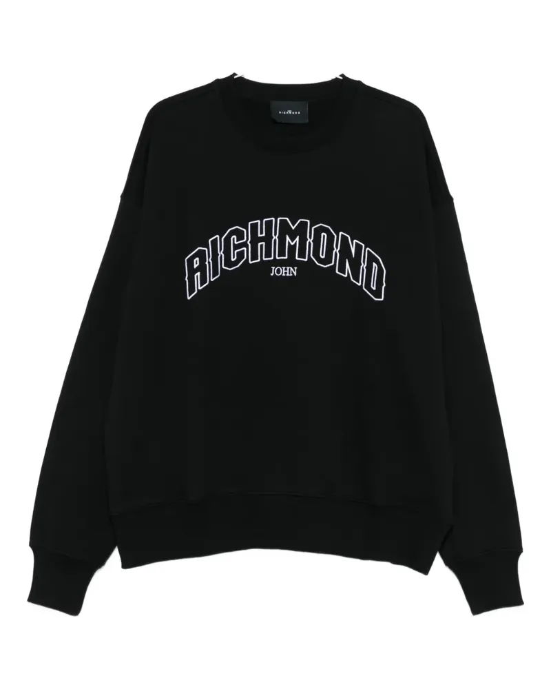 John Richmond Sweatshirt mit Logo - Schwarz Schwarz