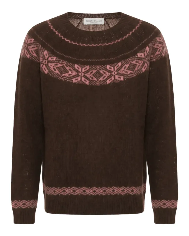 Roberto Collina patterned-intarsia sweater - Braun Braun