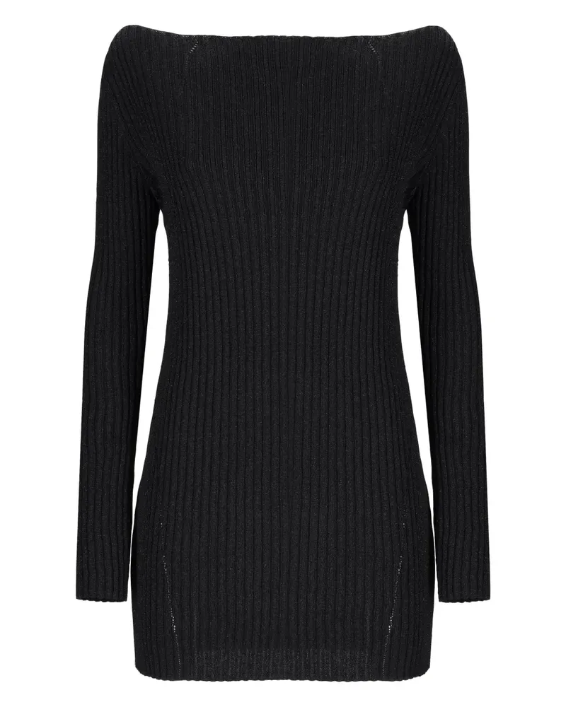 Laneus Gestricktes Kleid - Schwarz Schwarz