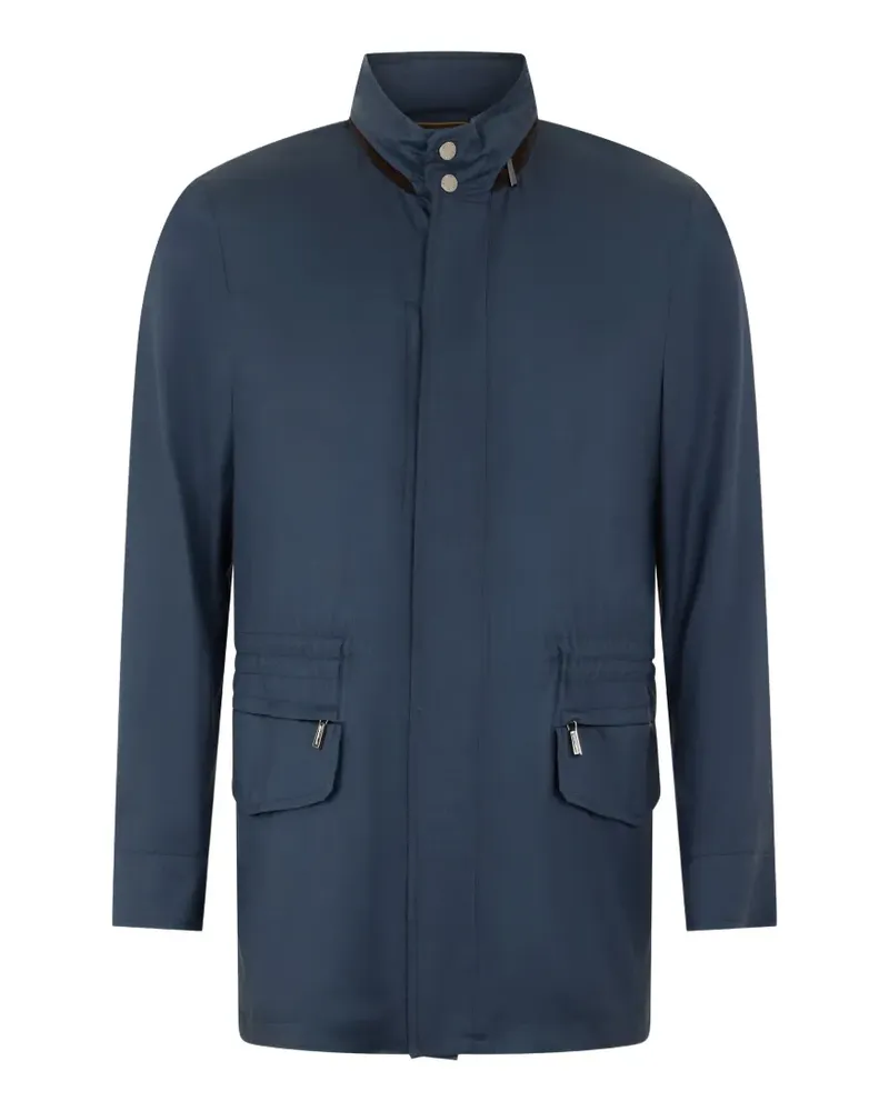 MOORER high-neck coat - Blau Blau